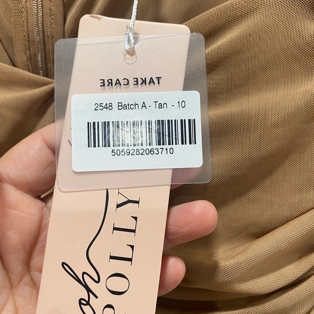 Ohpolly Sexy Nude Tan Mesh Puff Sleeve Sheer Dress - Picture 5 of 5